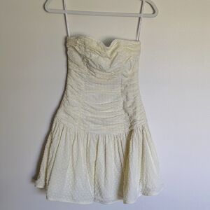 Y2K BETSEY JOHNSON evening DROP WAIST corset dress BUTTER YELLOW size 2